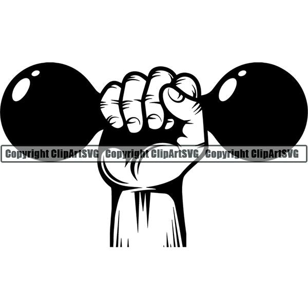 Gym Sports Bodybuilding Fitness Muscle Hand ClipArt SVG