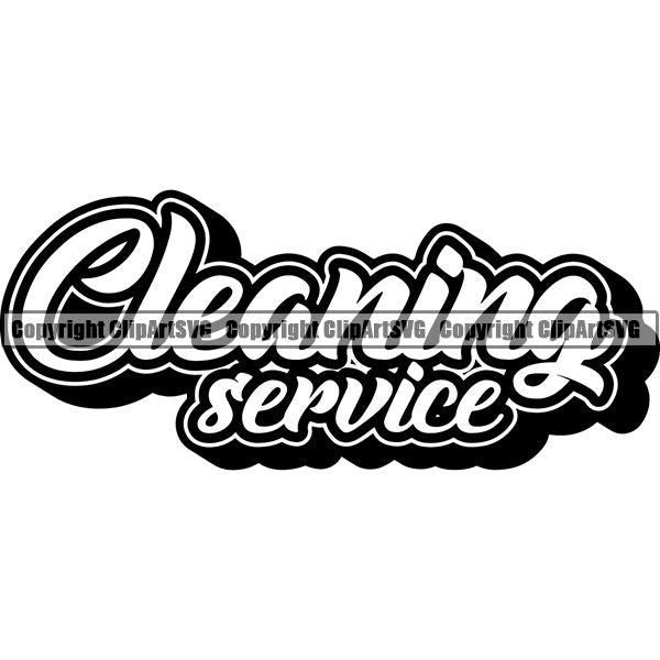 Maid Cleaning Service Housekeeping Housekeeper Text ClipArt SVG