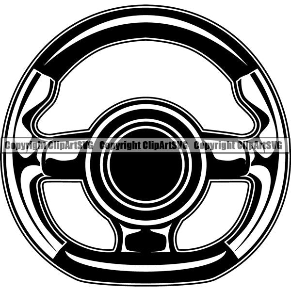 Sports Car Racing Steering Wheel ClipArt SVG