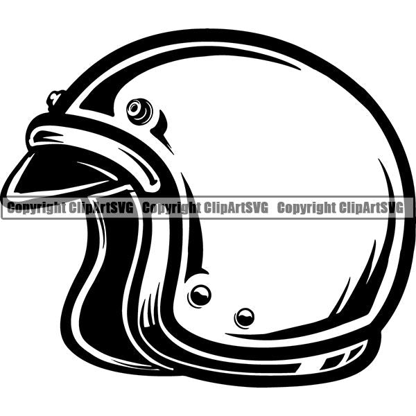 Motorcycle Bike Chopper Helmet ClipArt SVG