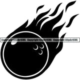 Sports Game Bowling Bowler Bowl Flame ClipArt SVG