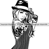 Gangster Thug Criminal Tattoo Gangster Girl Mask ClipArt SVG