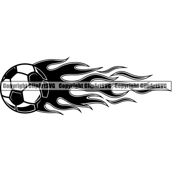 Sports Soccer Fire ClipArt SVG