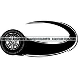 Sports Car Racing Tire Motion ClipArt SVG