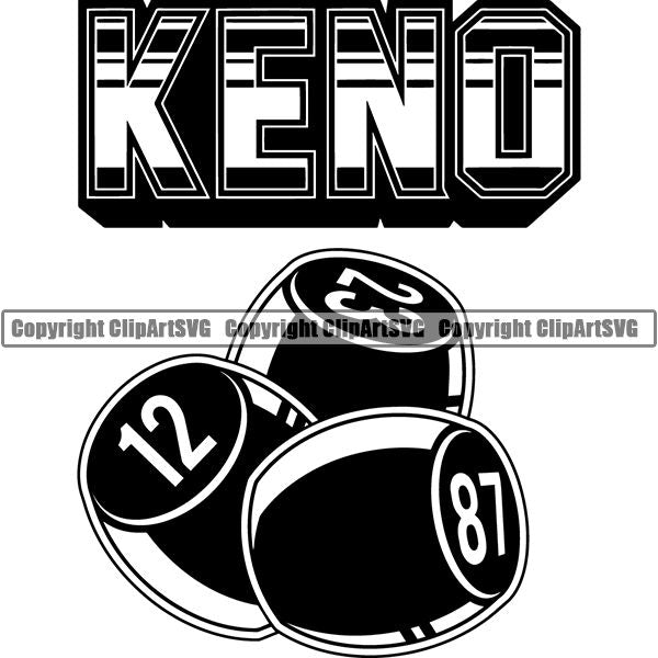 Games Keno Numbers ClipArt SVG