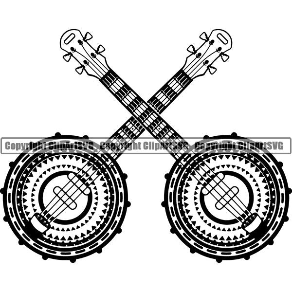 Music Musical Instrument Banjo 7uujrs dfghdf ClipArt SVG