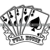 Game Poker Card Full House Arc Ribbon Arc ClipArt SVG