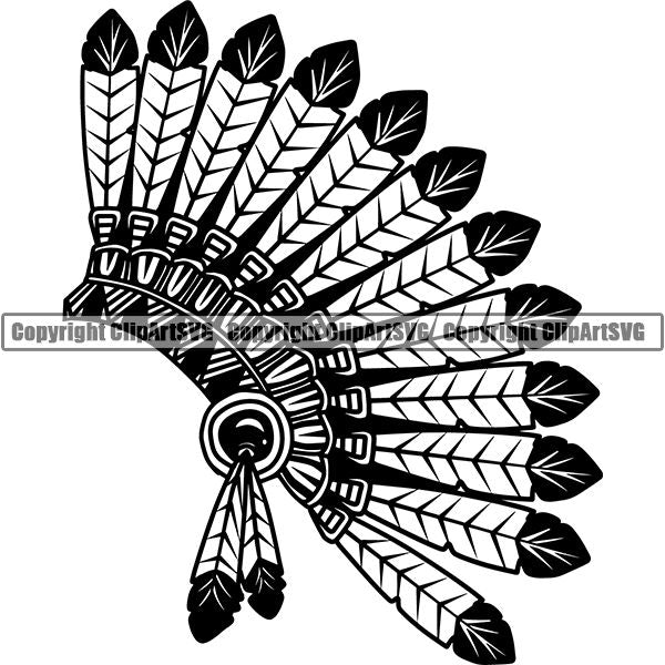 Native American Indian Headdress ClipArt SVG