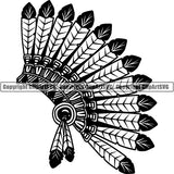 Native American Indian Headdress ClipArt SVG