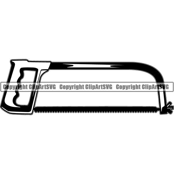 Construction Woodworking Carpenter Lumberjack Hand Saw ClipArt SVG