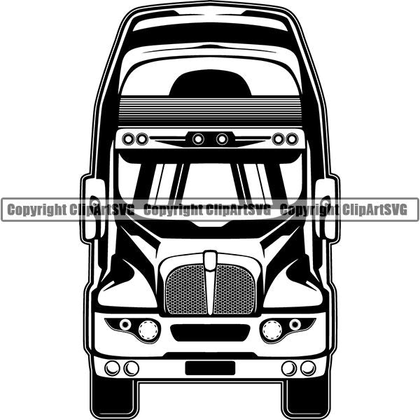 Truck Driver Trucking Trucker Driving Transportation Semi Tractor Trailer ClipArt SVG