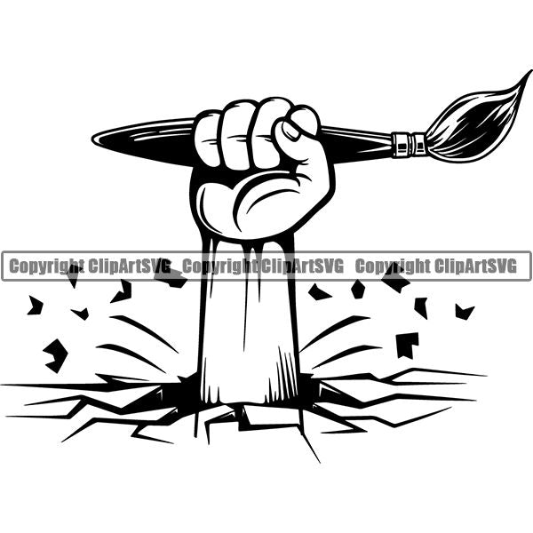 Painting Painter Artist Art Paintbrush Canvas Logo ClipArt SVG