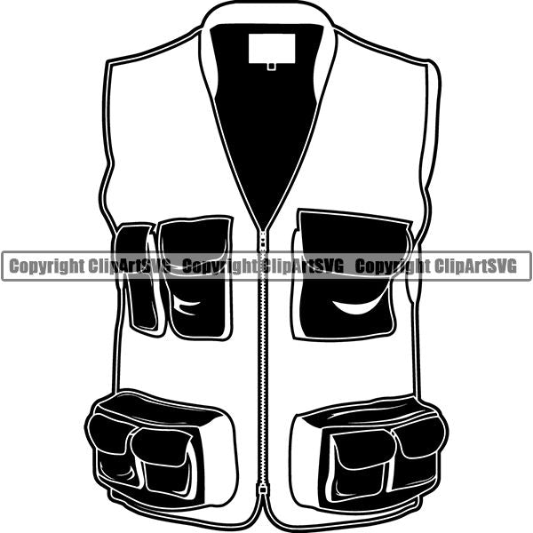 Sports Game Fishing Hunting Fish Hunt Vest ClipArt SVG