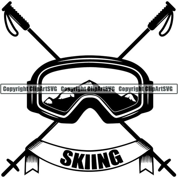 Sports Skiing Ski Snowboarding Snowboard ClipArt SVG