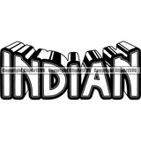 Native American Indian Text ClipArt SVG