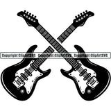 Music Musical Instrument Instrument Guitar Logo 6 ClipArt SVG