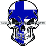 Country Flag Skull Finland ClipArt SVG