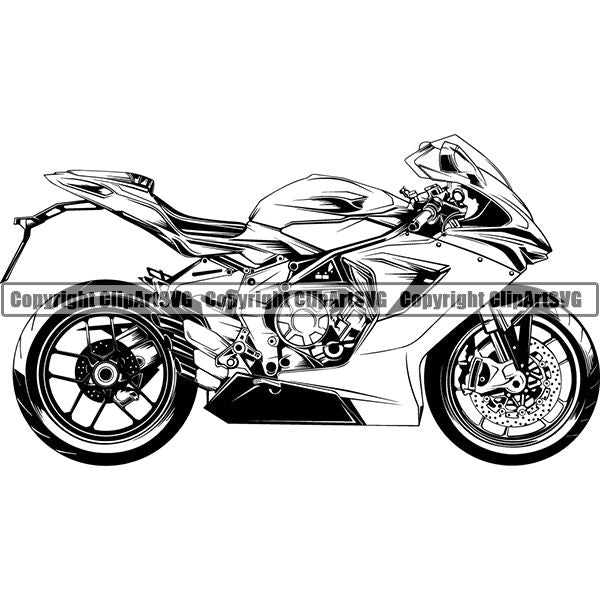 Motorcycle Superbike ClipArt SVG