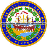 State Flag Seal New Hampshire ClipArt SVG