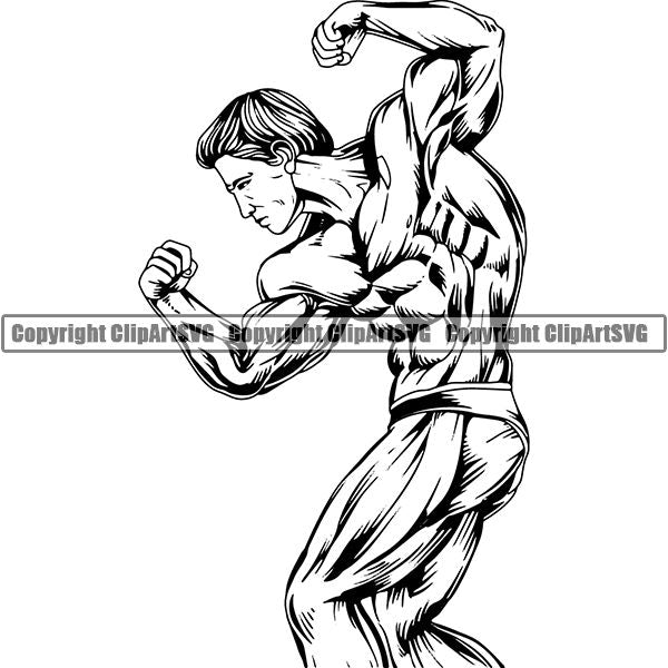 Gym Sports Bodybuilding Fitness Muscle Bodybuilder ClipArt SVG