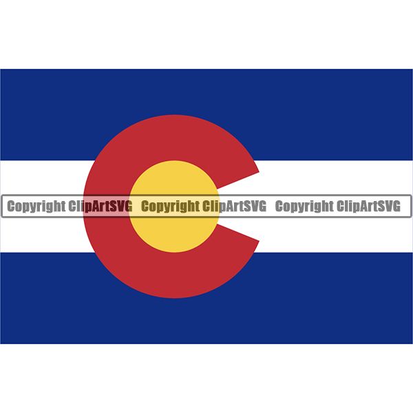 State Flag Square Colorado ClipArt SVG