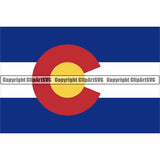 State Flag Square Colorado ClipArt SVG