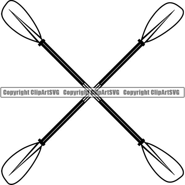 Kayak Kayaking Canoe Canoeing Raft Rafting Paddle Ore Logo ClipArt SVG