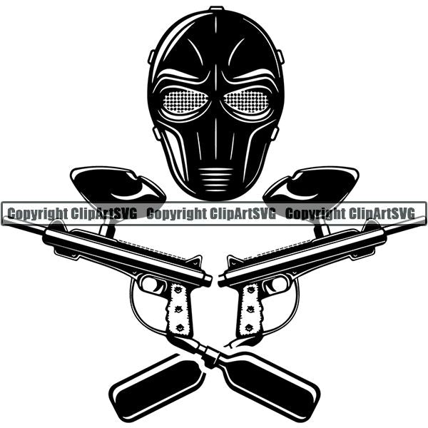 Sports Game Paintball Logo ClipArt SVG