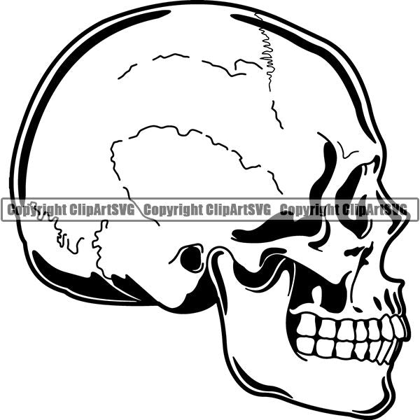 Skull Skeleton Tattoo Tat ClipArt SVG