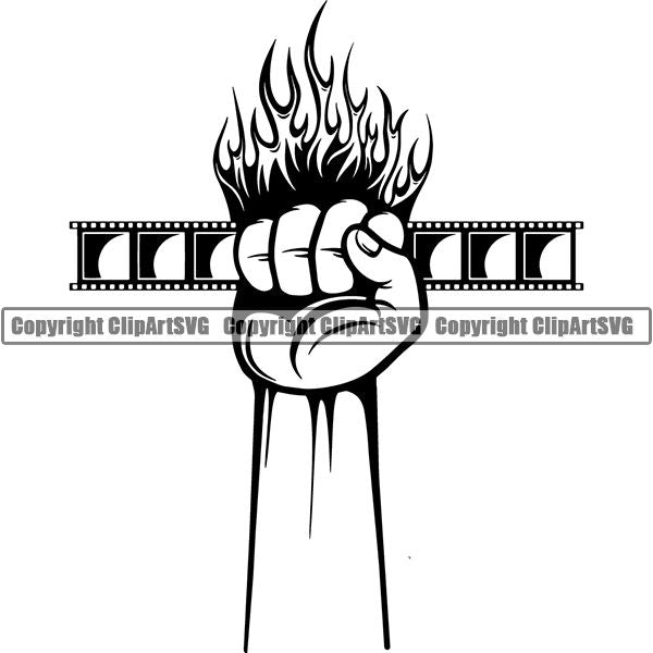 Acting Actor Movie Performer Performance Movie Reel ClipArt SVG