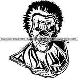 Evil Scary Clown ClipArt SVG