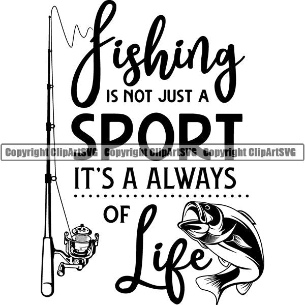Sports Game Fishing Hunting Fish Hunt Quote ClipArt SVG