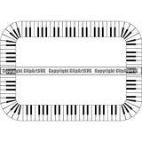 Music Design Element Frame Border Piano Keys Out Rectangle ClipArt SVG