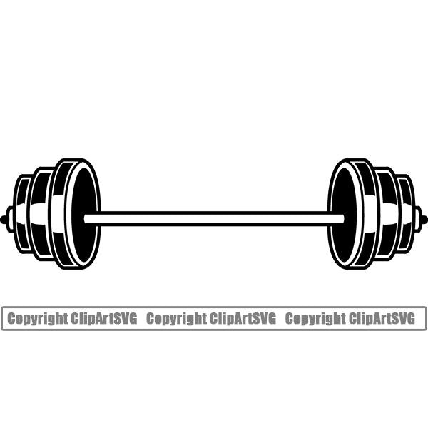 Gym Sports Bodybuilding Fitness Muscle Barbell ClipArt SVG