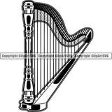 Music Musical Instrument Harp rfcd ClipArt SVG