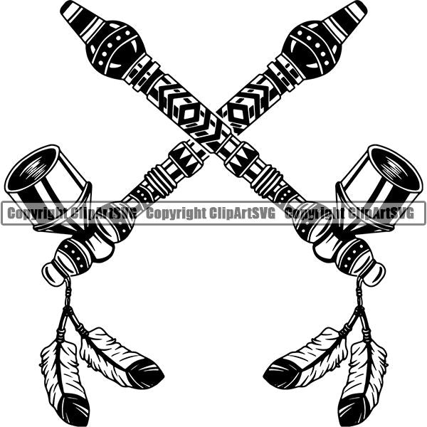 Native American Indian Pipe Peace ClipArt SVG