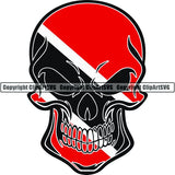 Country Flag Skull Trinidad and Tobago ClipArt SVG