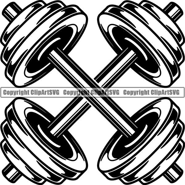Gym Sports Bodybuilding Fitness Muscle Dumbbell ClipArt SVG