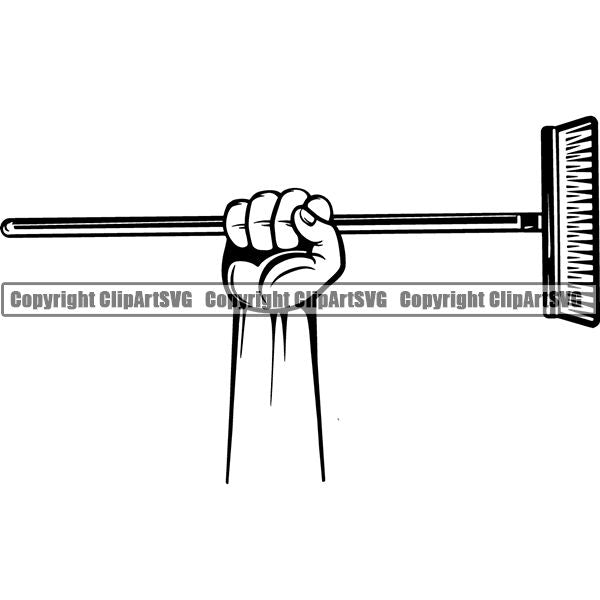 Maid Cleaning Service Housekeeping Housekeeper Broom ClipArt SVG