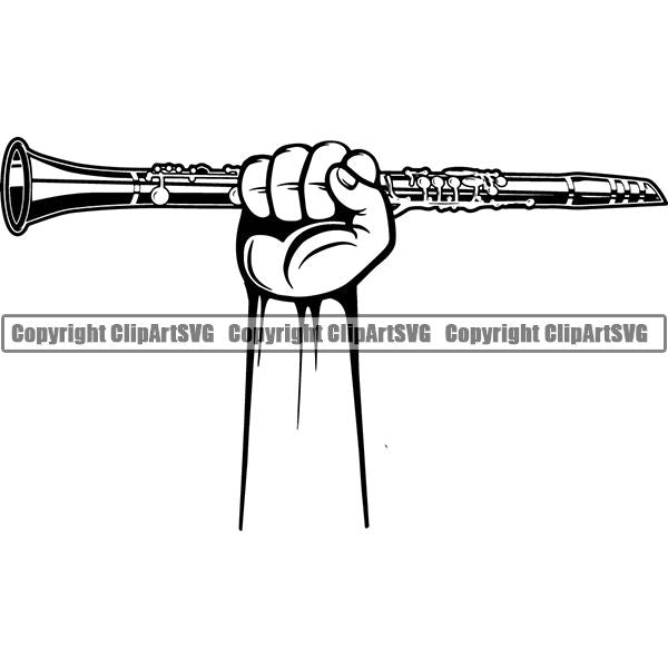 Music Musical Instrument Clarinet rfcda arm ClipArt SVG