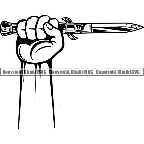 Military Weapon Knife Automatic Switch Blade ClipArt SVG