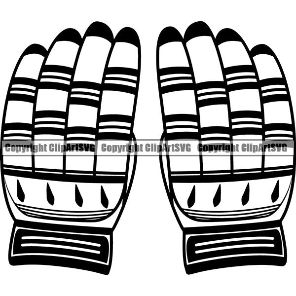 Sports Game Cricket Gloves ClipArt SVG