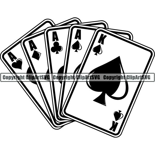 Game Poker Card Four Aces Arc ClipArt SVG