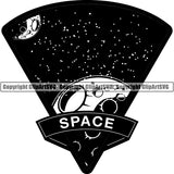 Astronaut Outer Space Shuttle Sci-Fi Science Fiction Logo ClipArt SVG