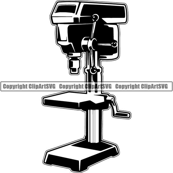 Construction Building Repair Service Drill Press ClipArt SVG