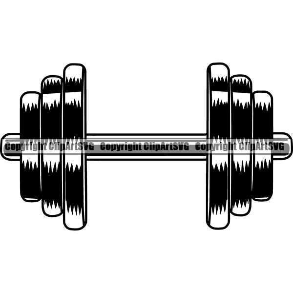 Gym Sports Bodybuilding Fitness Muscle Dumbbell ClipArt SVG