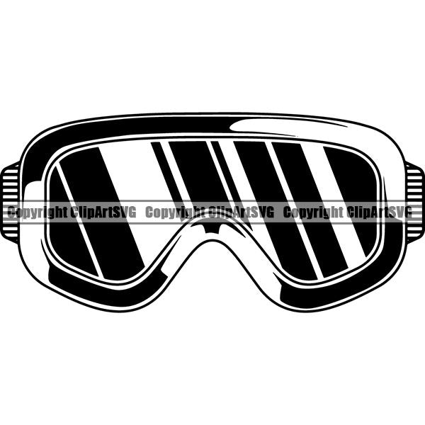 Sports Skiing Ski Snowboarding Snowboard Googles ClipArt SVG