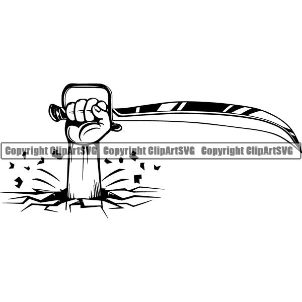 Pirate Sea Gangster Criminal Warrior Sword ClipArt SVG
