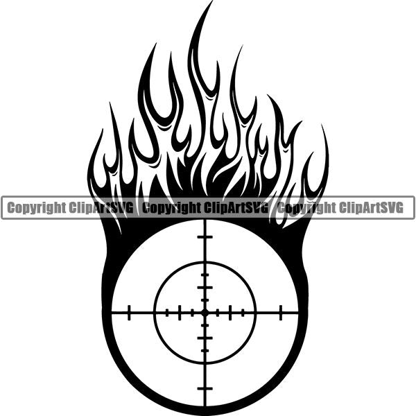 Sports Game Hunting Fishing Hunt Fish Fire ClipArt SVG