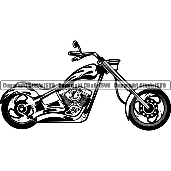 Motorcycle Bike Chopper ClipArt SVG